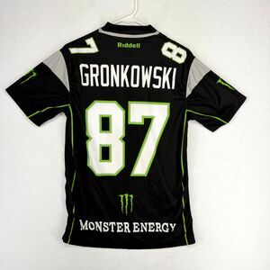 Riddell Monster Energy Gronkowski Jersey Size S Black Green‎ 87 Football Sport